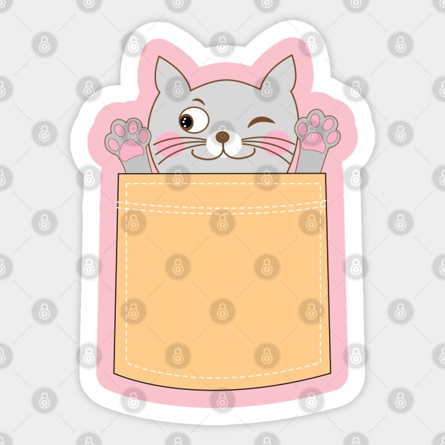 Pocket cat Sticker by GULSENGUNEL